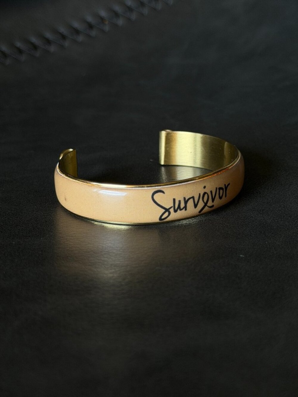Rustic Cuff "Survivor" Cancer Tan Bangle